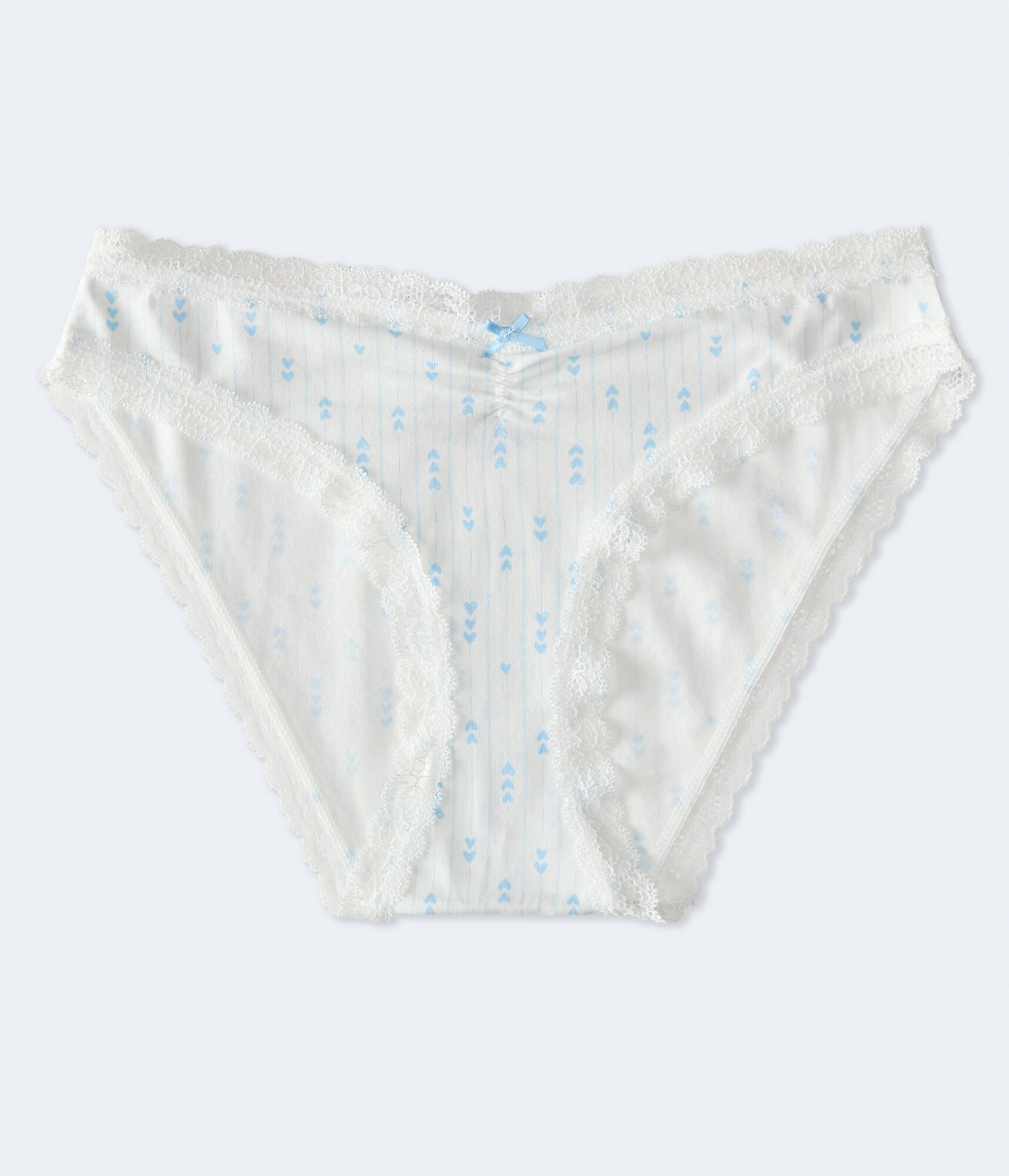 Hearts Cinched Lace-Trim Low-Rise Bikini