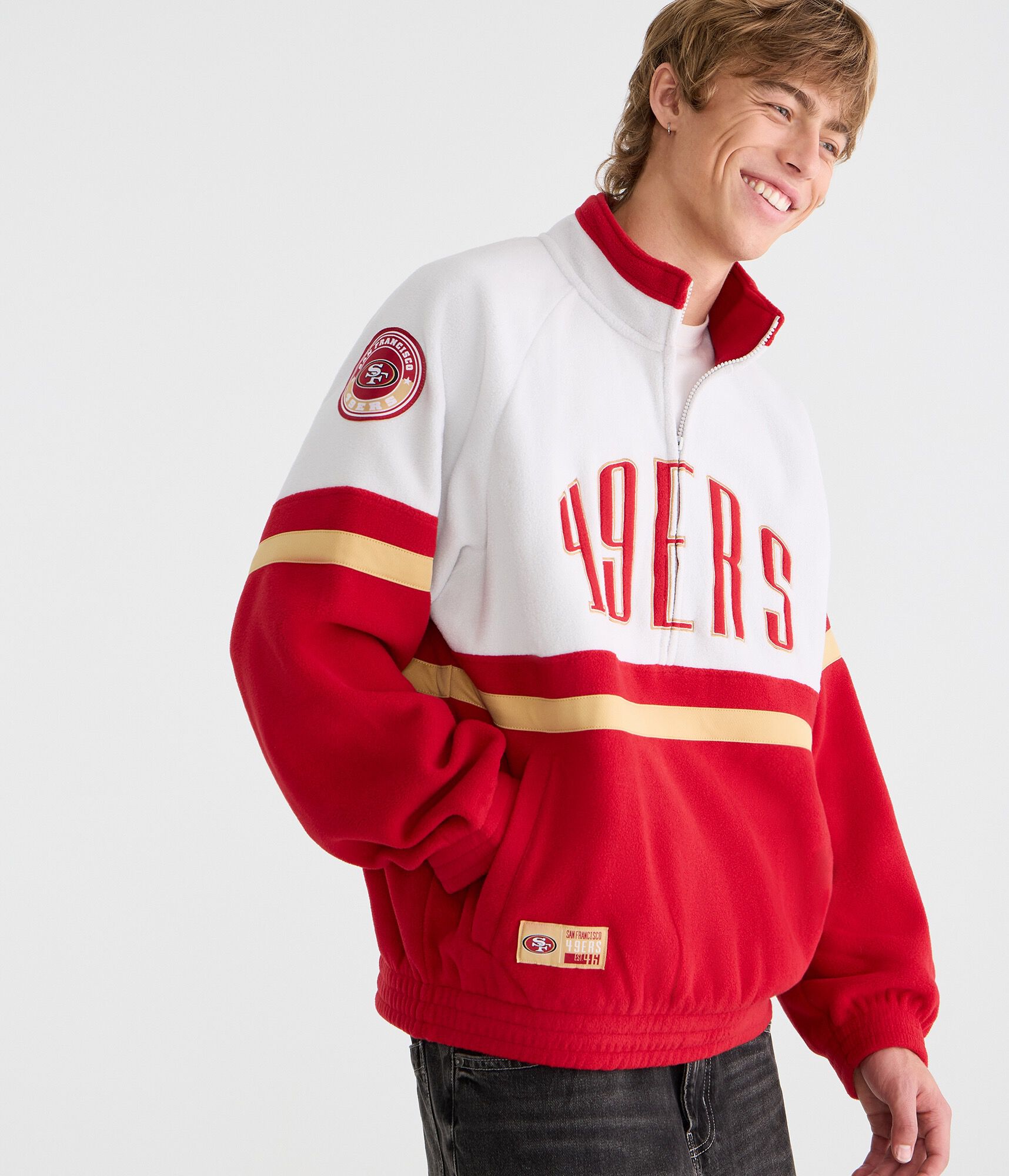 San Francisco 49ers Polar Fleece Half-Zip Jacket