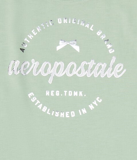 Aeropostale Bow Circle Foil Graphic Tee Aeropostale Bow Circle Foil Graphic Tee