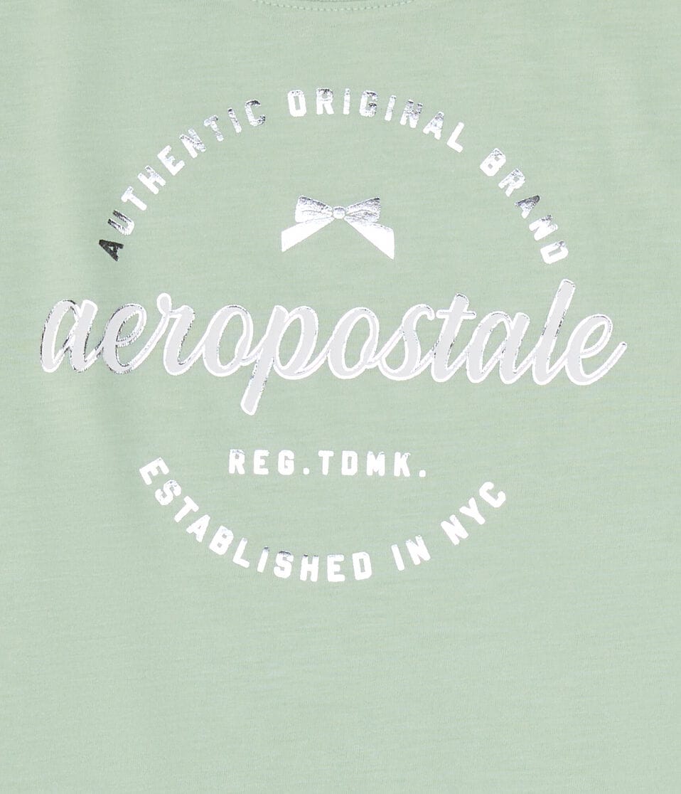 Aeropostale Bow Circle Foil Graphic Tee
