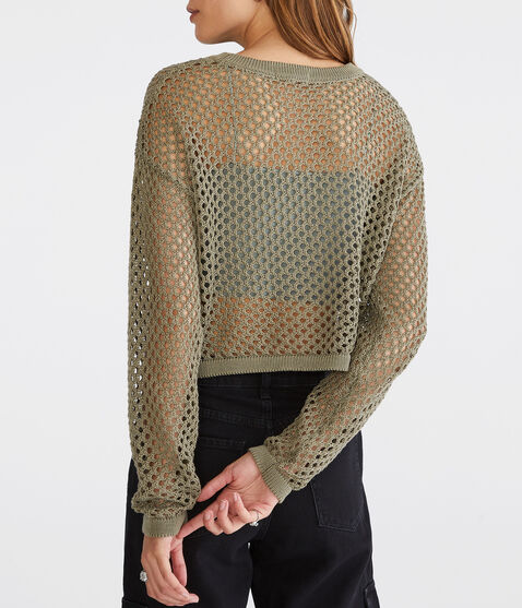 Mesh Cropped Sweater Mesh Cropped Sweater