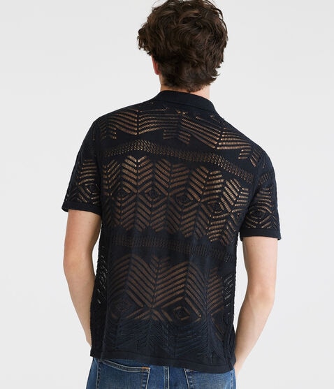 Chevron Crocheted Knit Shirt Chevron Crocheted Knit Shirt