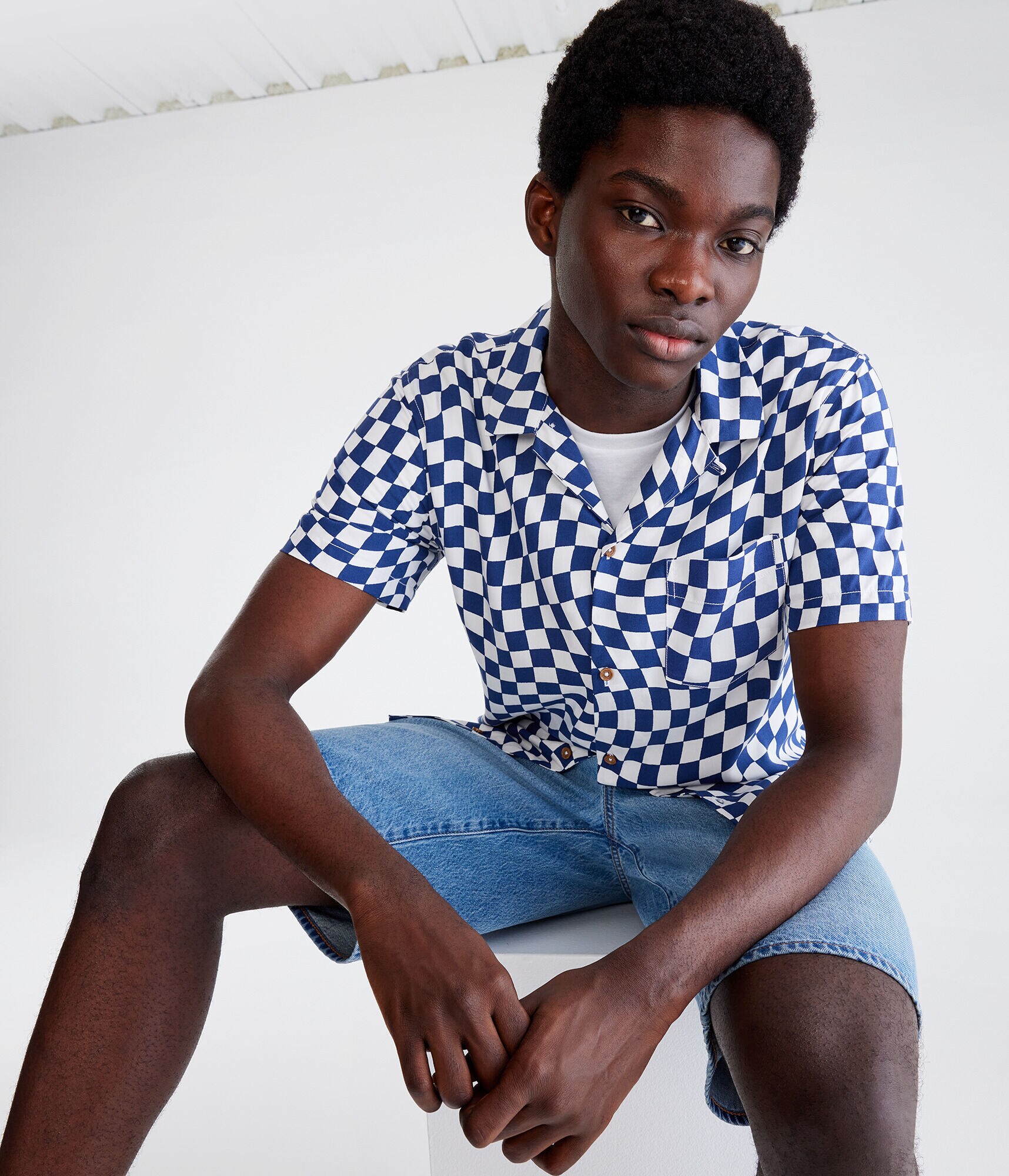 Checker Print Camp Shirt