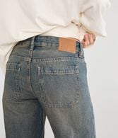 Low-Rise Baggy Wide Leg Seamed Jean