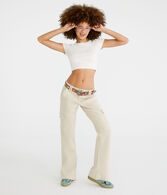 Flare Mid-Rise Twill Cargo Pants