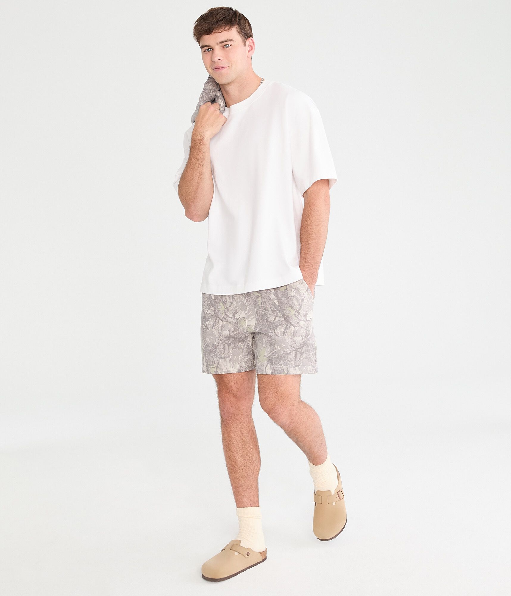 Cloud Soft Forest Camo Fleece Shorts 5.5"