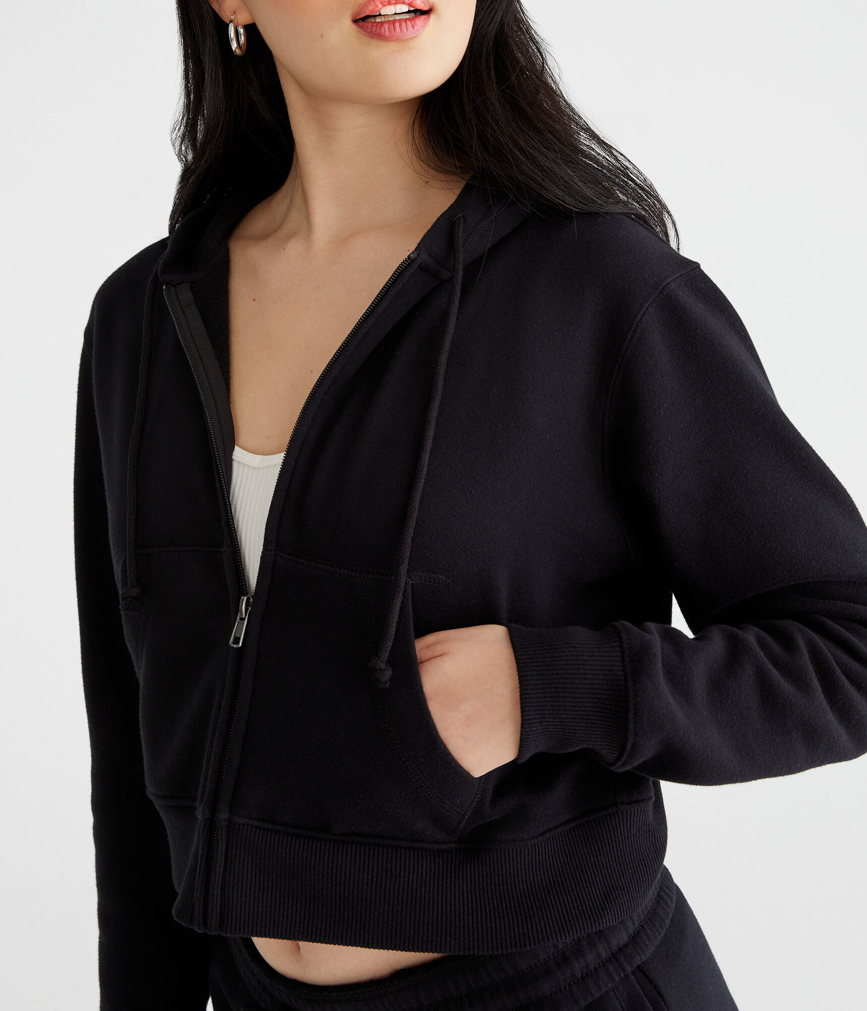Cropped Full-Zip Hoodie - SKU COMBINED TO 81993728