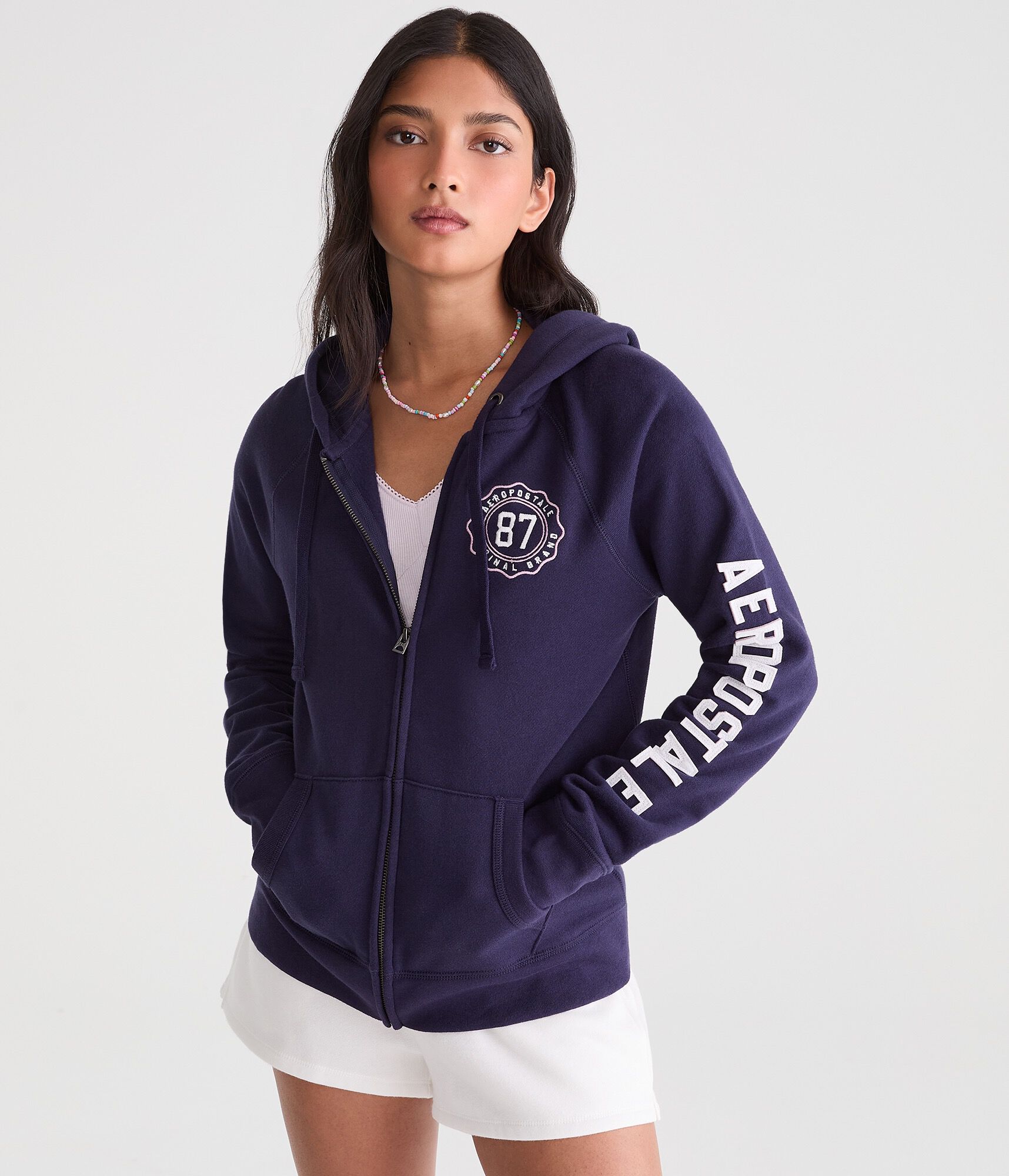 Aeropostale 87 Crest Full-Zip Hoodie