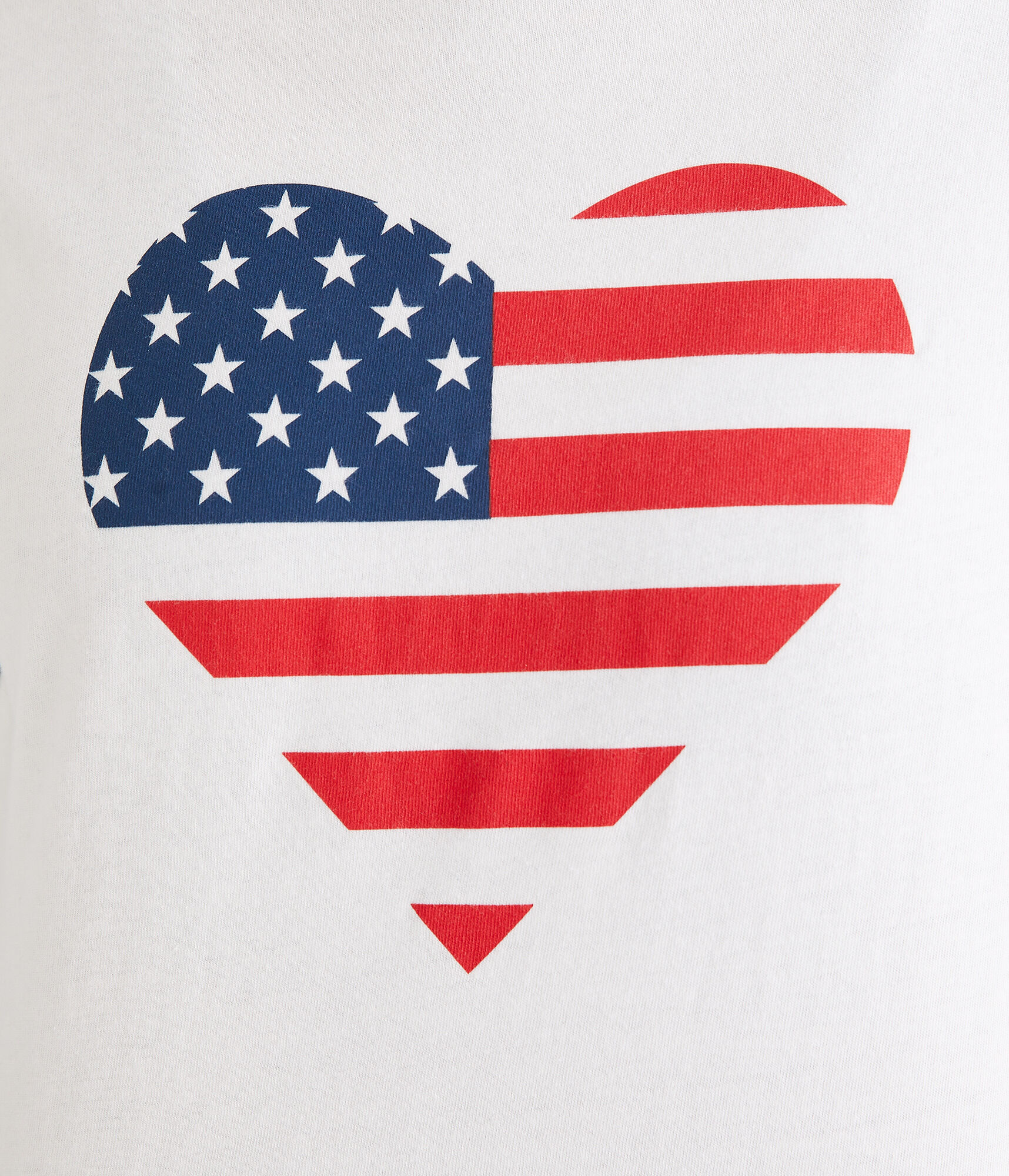 American Flag Heart Off-The-Shoulder Graphic Tee