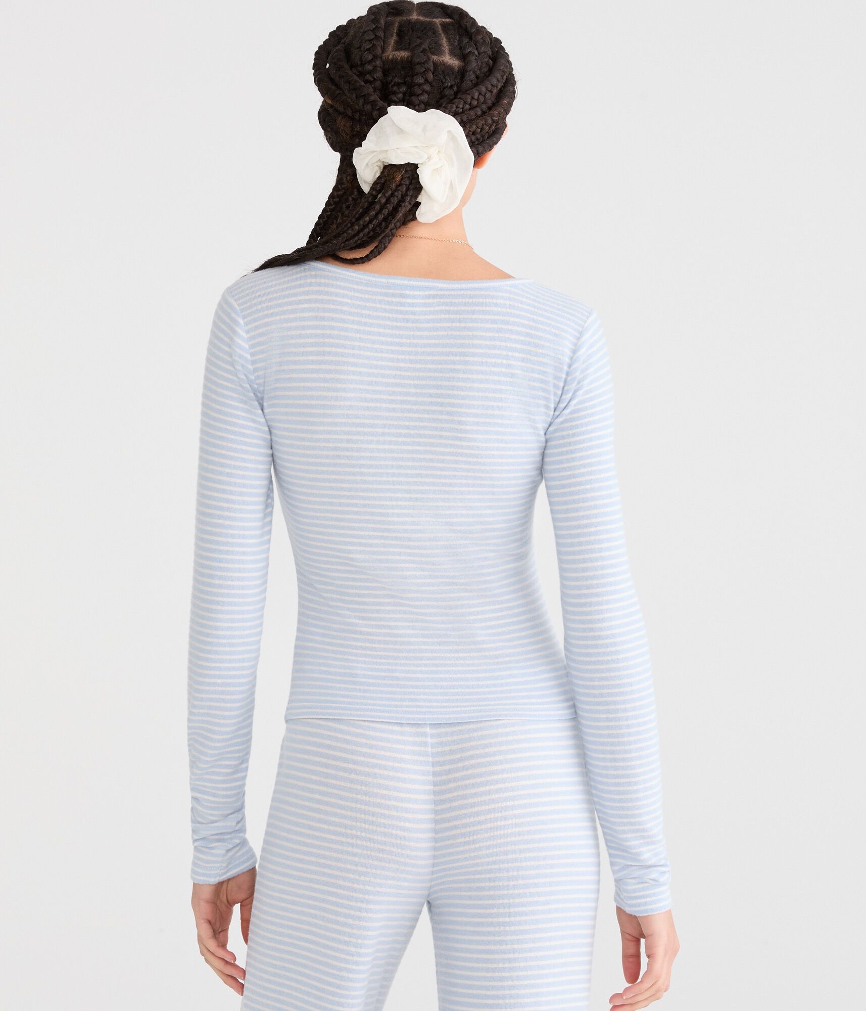 Long Sleeve Striped Sleep Top