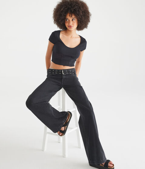 Low-Rise Wide Leg Jean