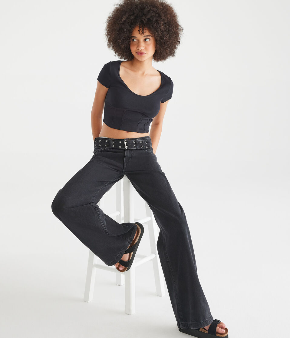 Low-Rise Wide Leg Jean