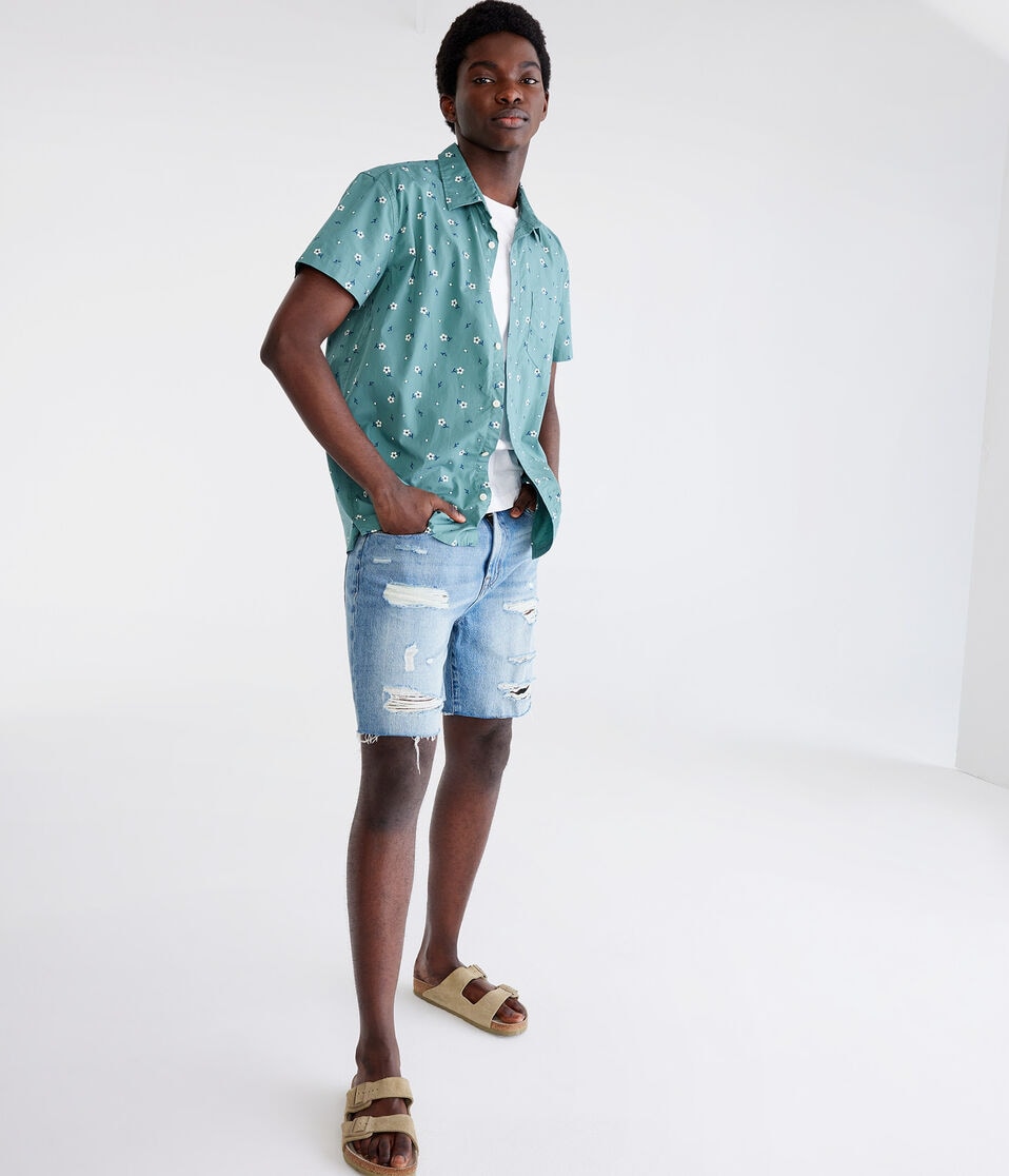 Tossed Flower Print Relaxed Shirt