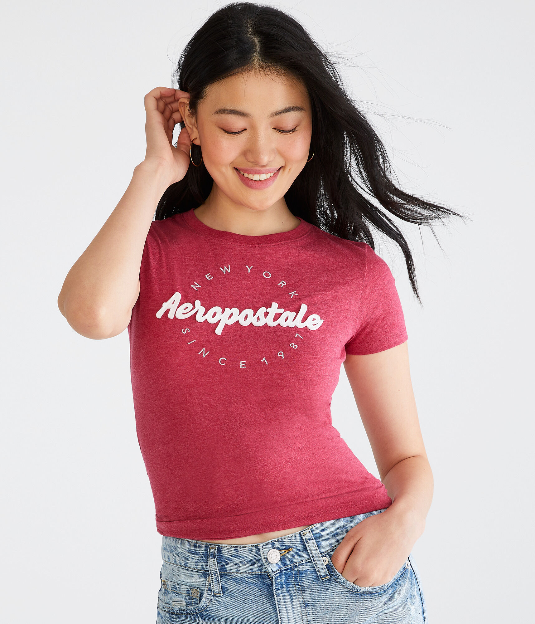 Aeropostale Script Appliqu&eacute; Graphic Tee