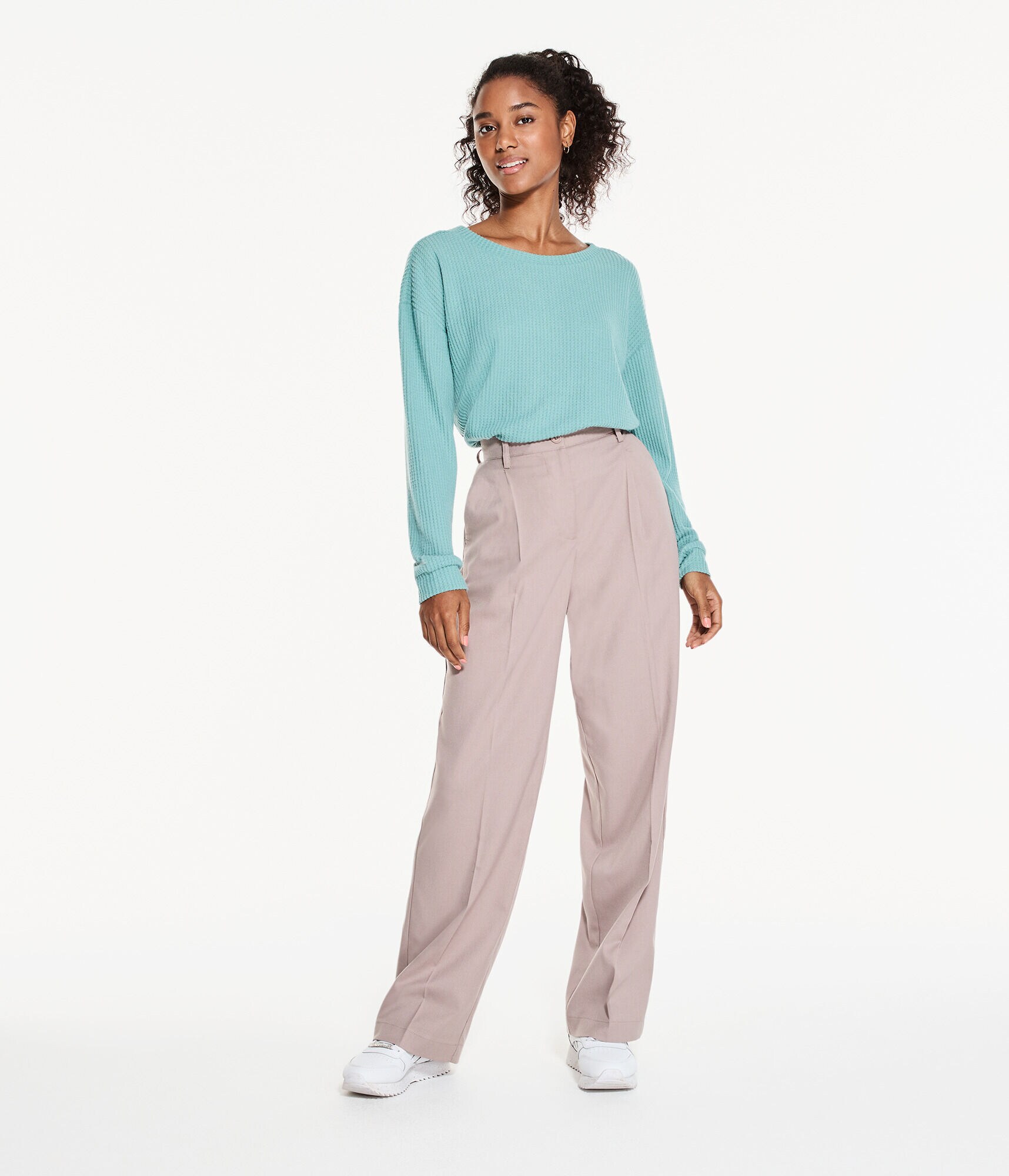 Long Sleeve Wear 2 Ways Cozy Waffle Tee