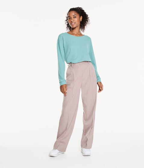 Long Sleeve Wear 2 Ways Cozy Waffle Tee Long Sleeve Wear 2 Ways Cozy Waffle Tee