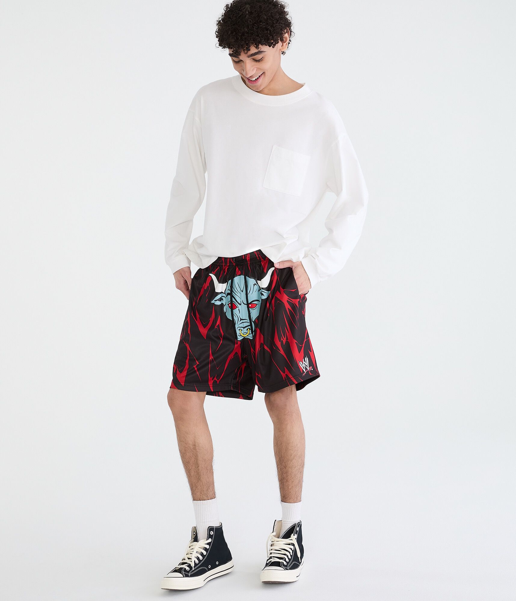 WWE The Rock Bull Logo Mesh Shorts