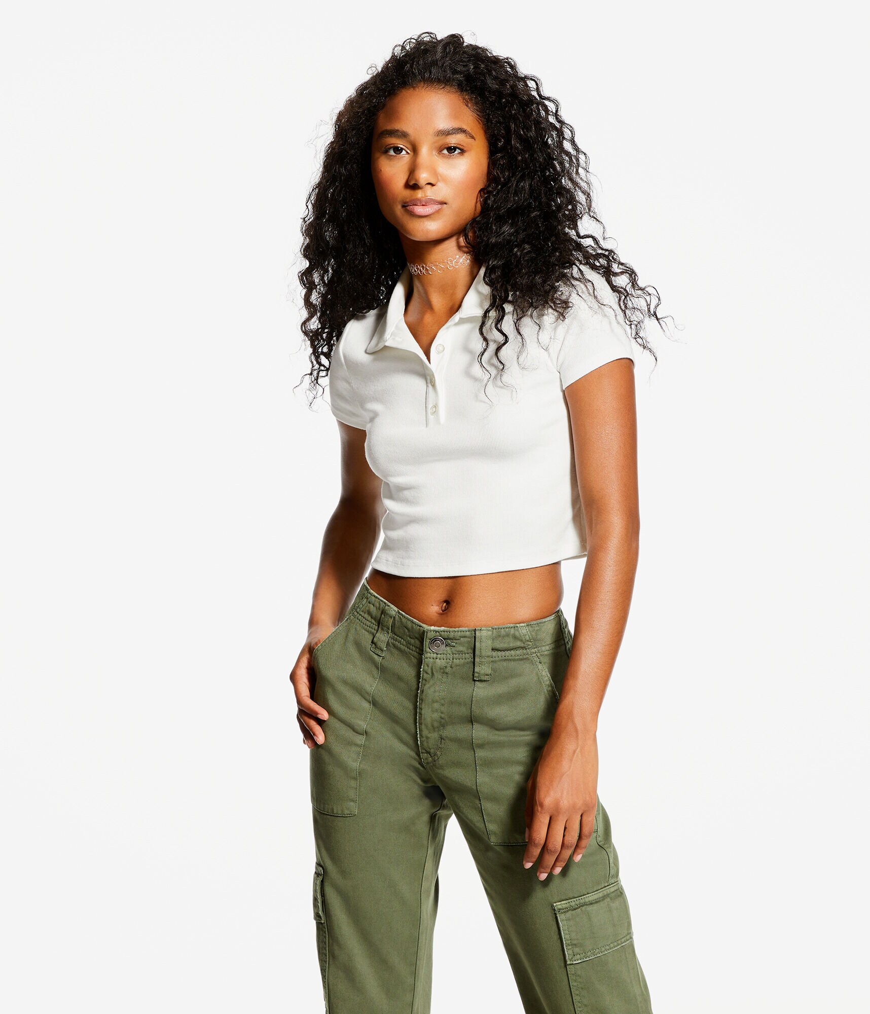 Micro Cropped Polo Tee