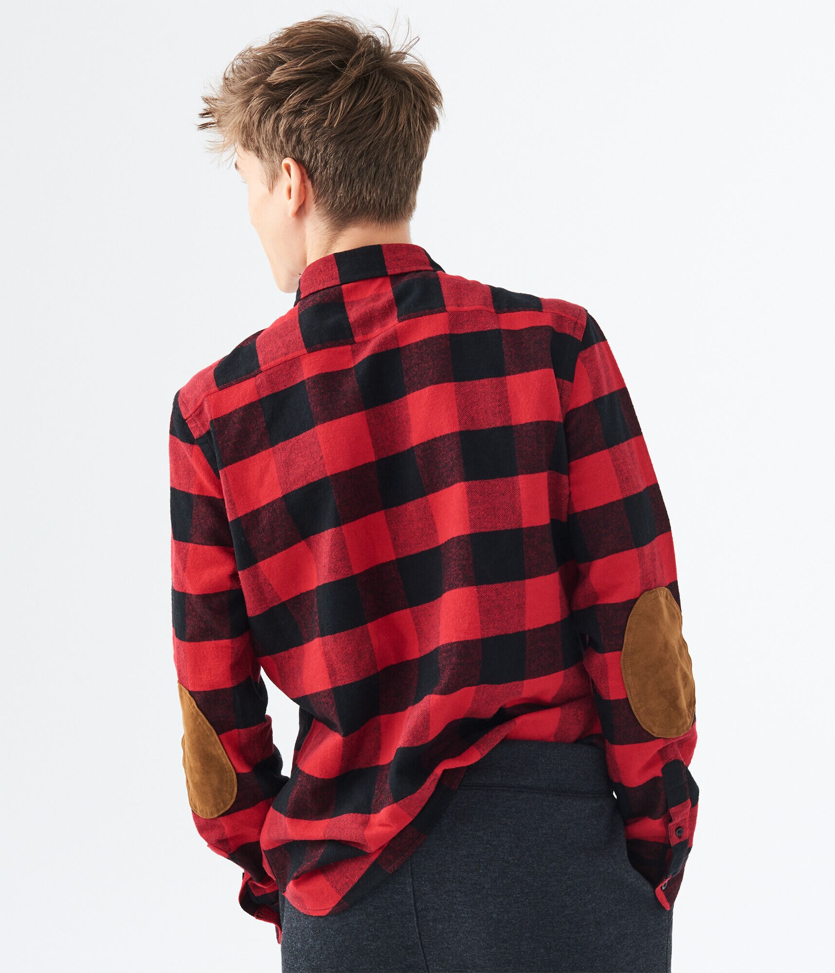 Long Sleeve Buffalo Check Flannel Woven Shirt