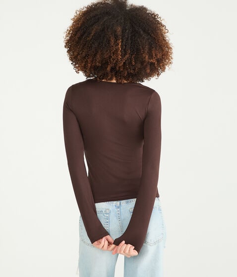 Long Sleeve Buttery Soft Scoop-Neck Tee