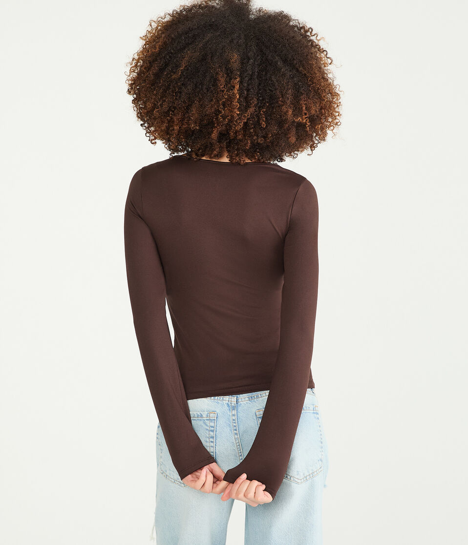 Long Sleeve Buttery Soft Scoop-Neck Tee