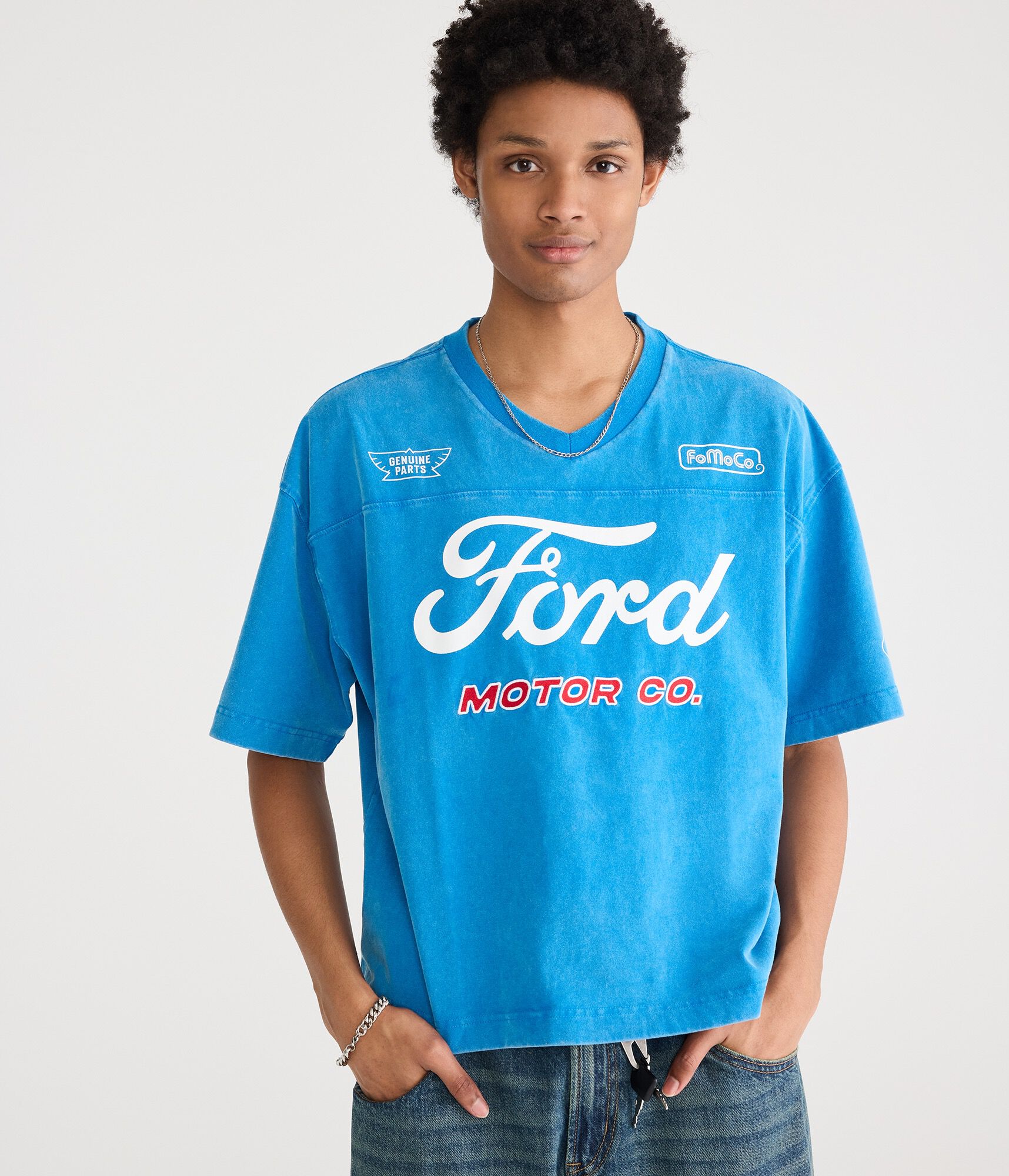 Ford Motor Co V-Neck Relaxed Graphic Tee