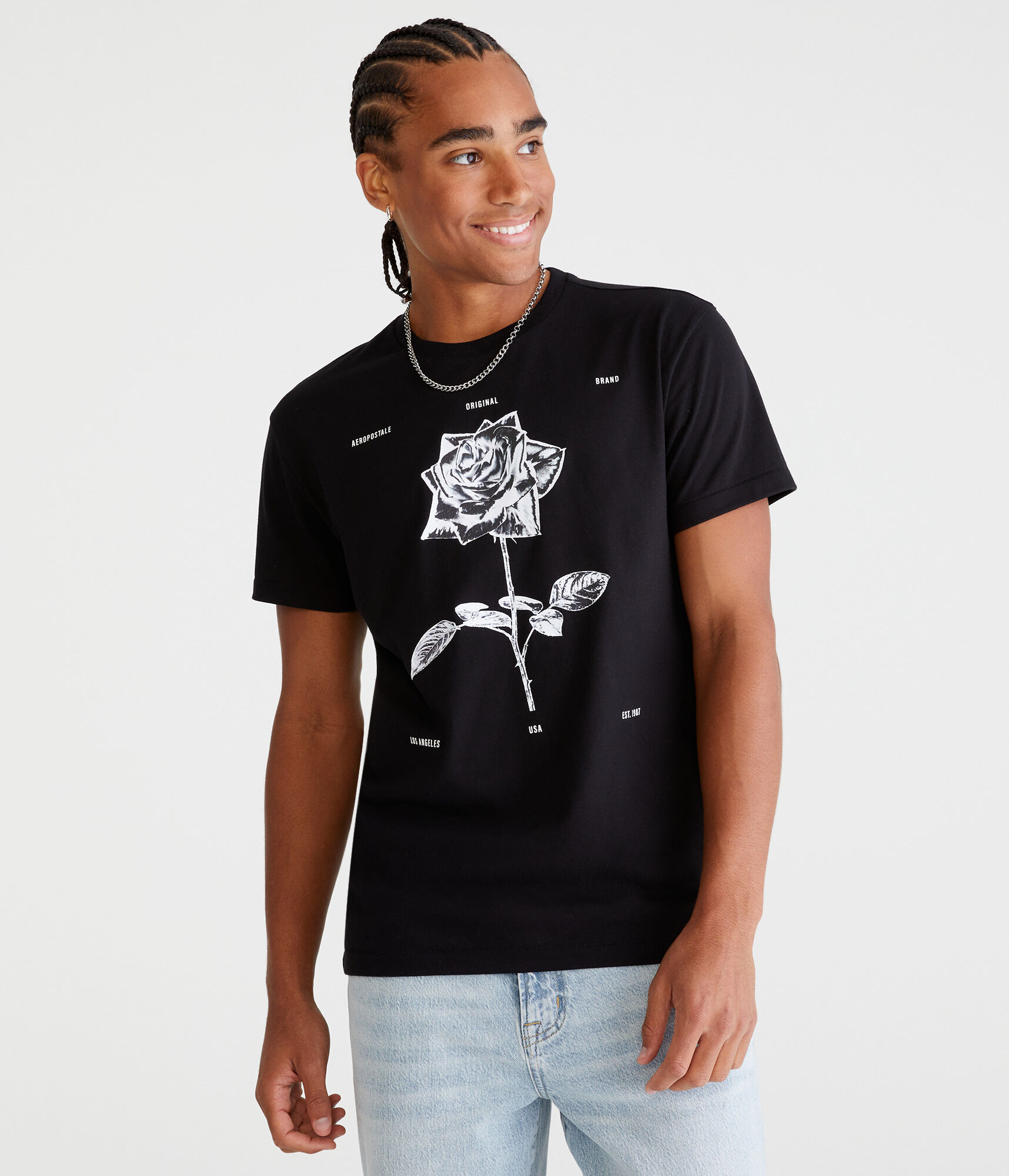 Aeropostale Rose Logo Graphic Tee