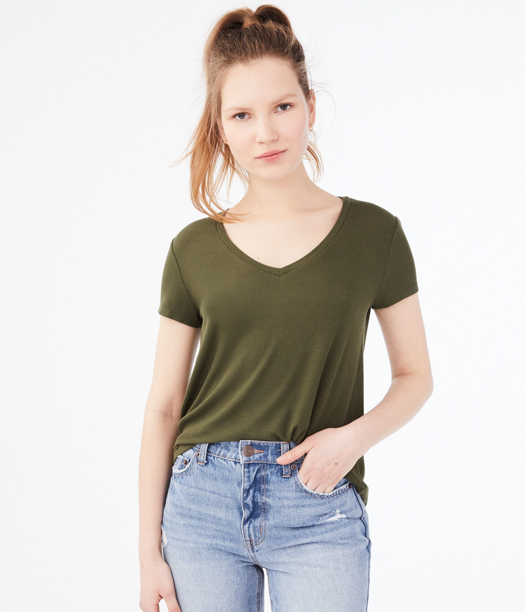 Seriously Soft Ribbed V-Neck Tee