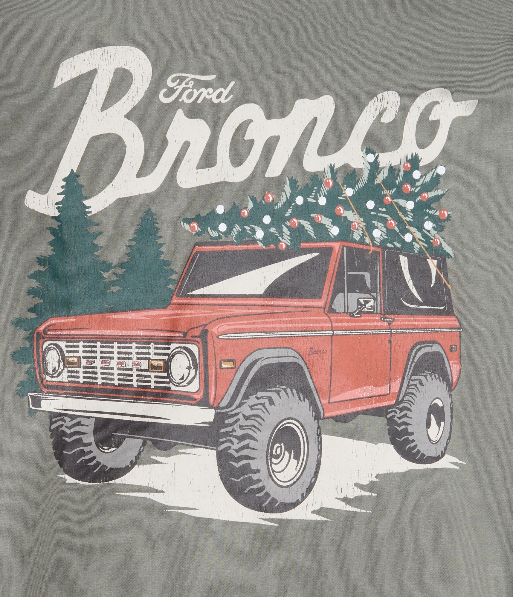 Ford Bronco Christmas Tree Pullover Hoodie