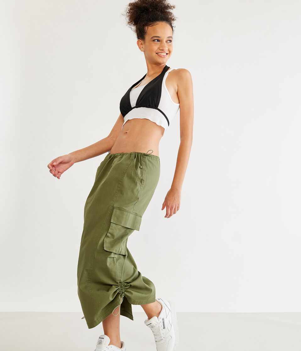Parachute Cargo Midi Skirt