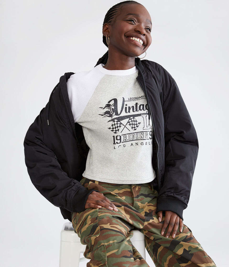 Long Sleeve Vintage LA Raglan Graphic Tee