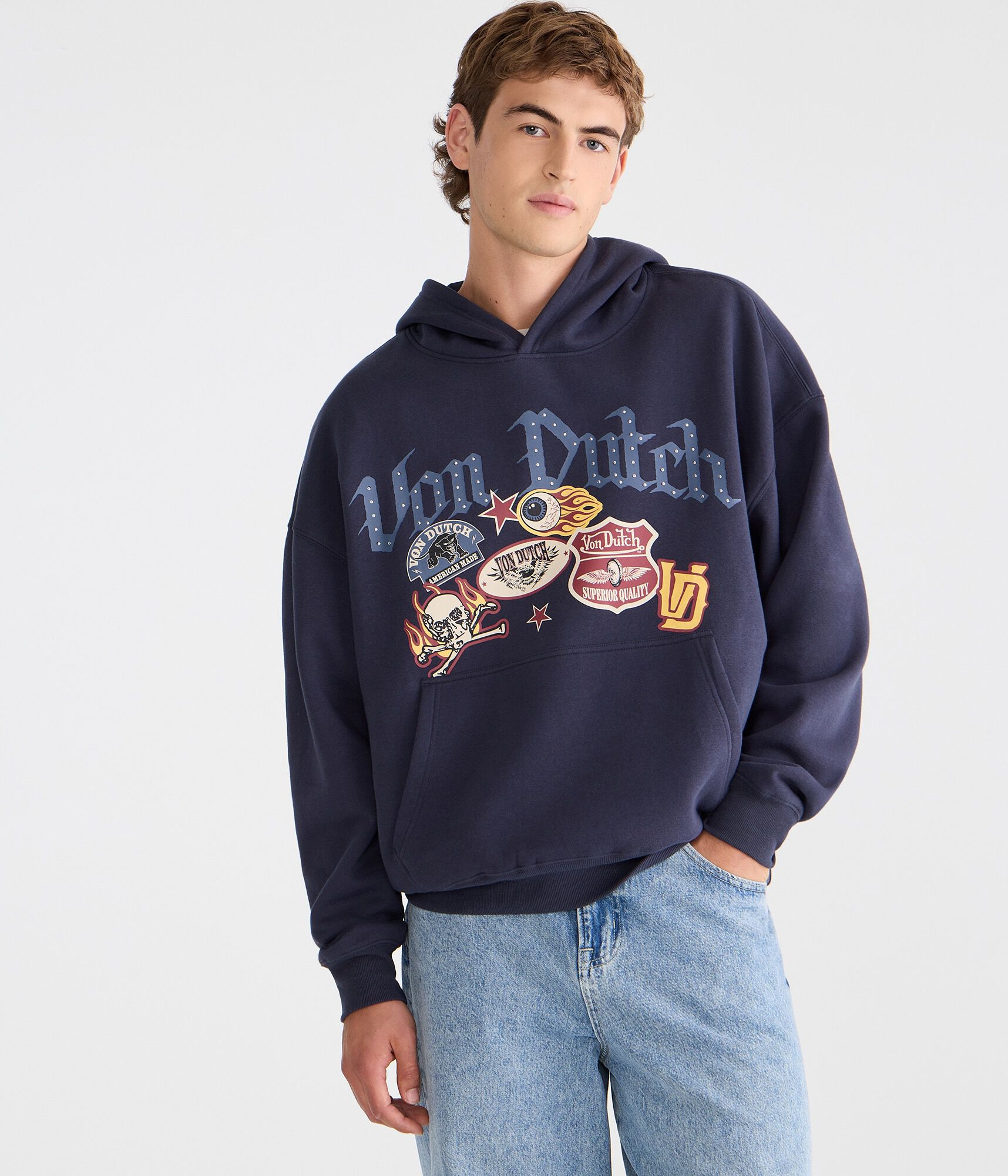Von Dutch Patches Pullover Hoodie