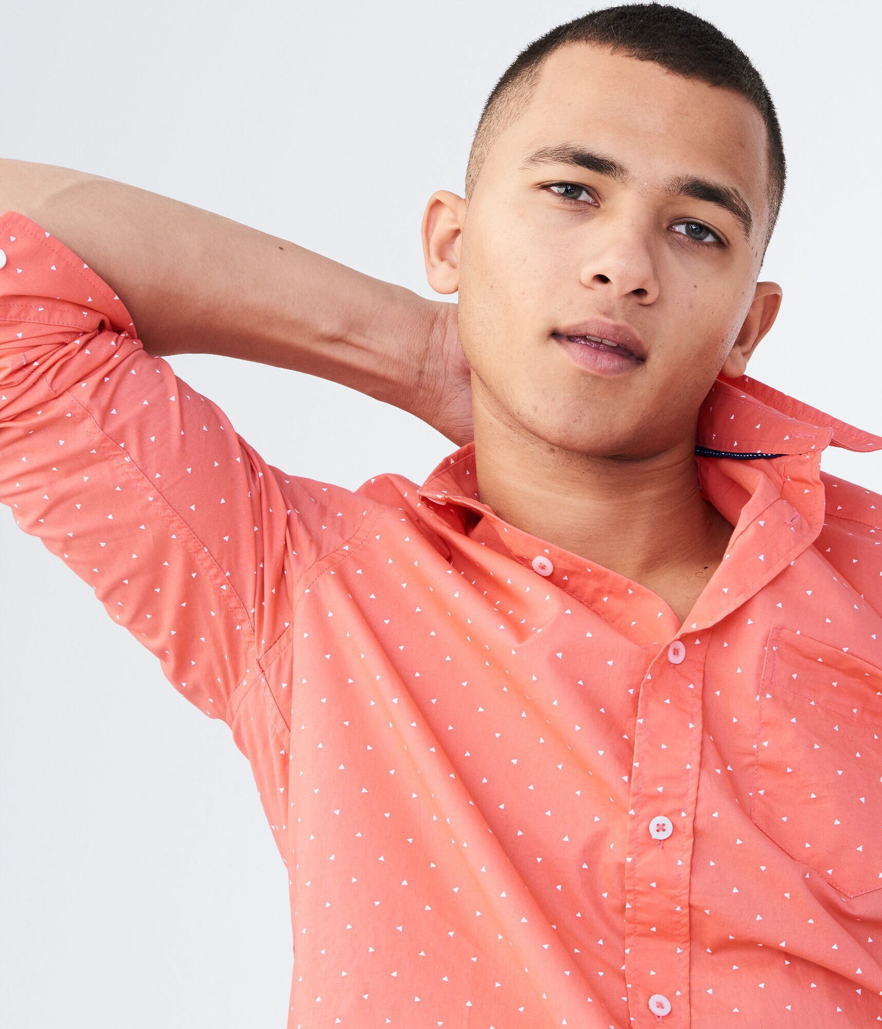 Long Sleeve Triangle Woven Shirt