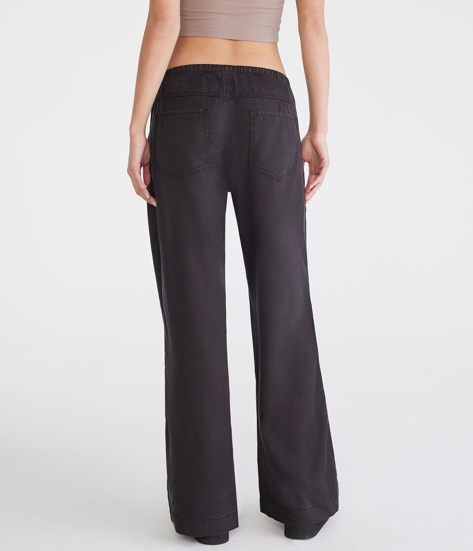 Low-Rise Wide Leg Drawstring Pants