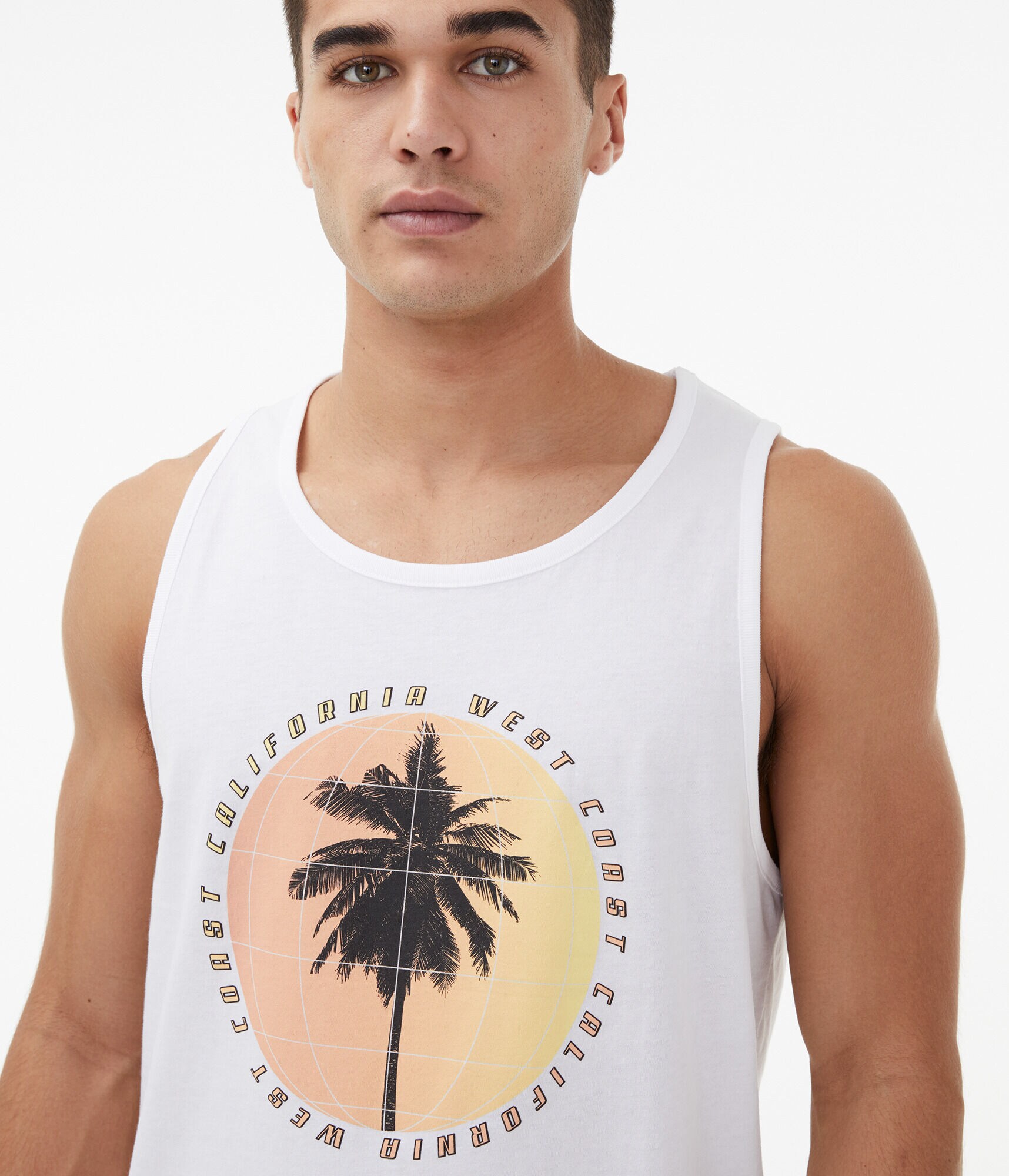 West Coast Palm Tree Graphic Muscle Tank