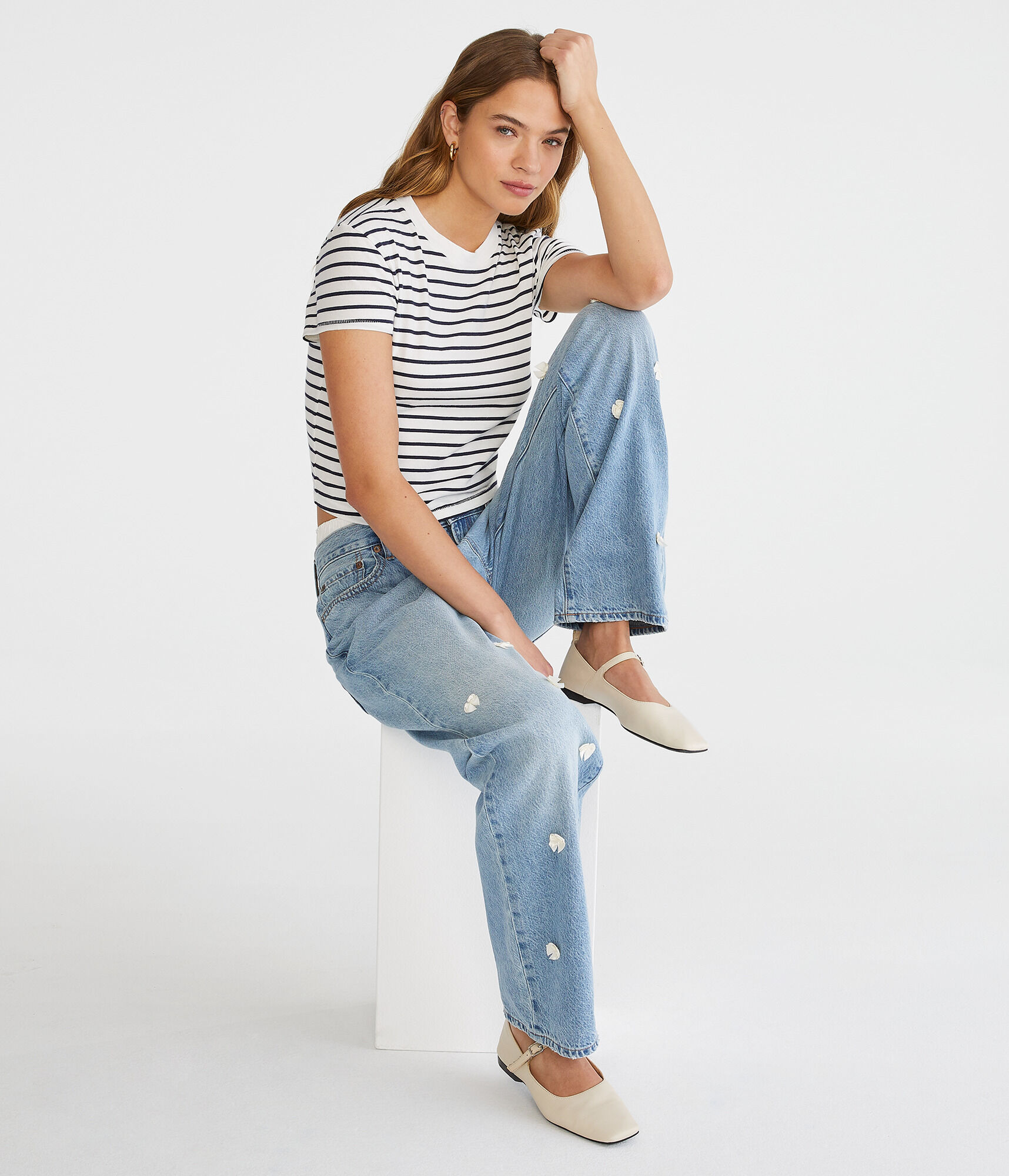 Nautical Stripe Vintage Fit Crew Tee