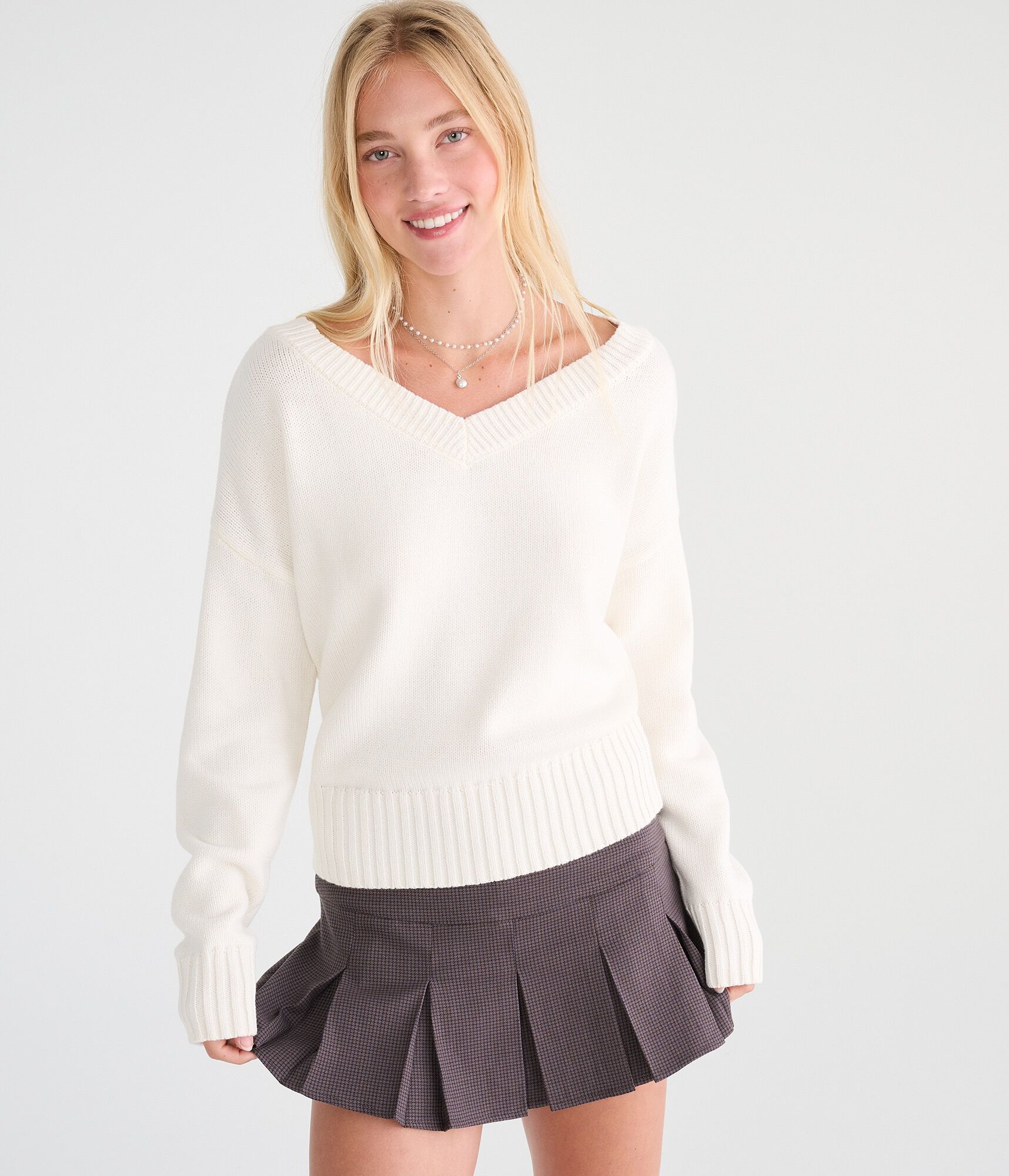 Slouchy V-Neck Sweater