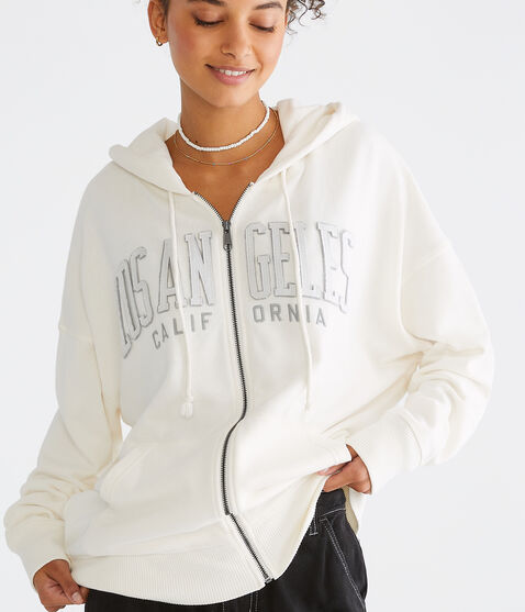 Los Angeles California Oversized Full-Zip Hoodie Los Angeles California Oversized Full-Zip Hoodie