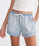 High-Rise Denim Dolphin Shorts