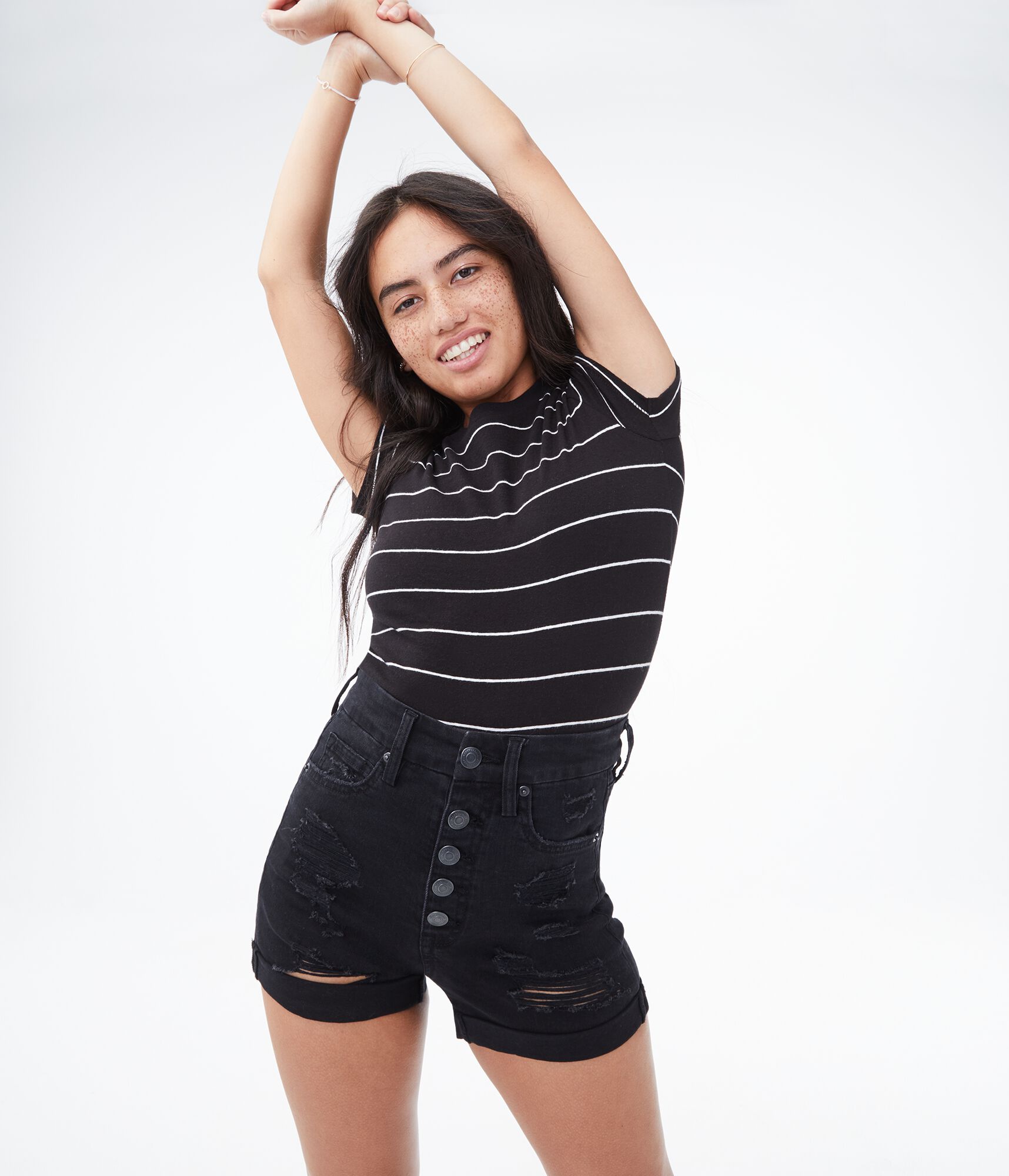 Striped '90s Slim Kate Crew Tee