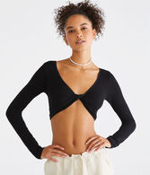 Long Sleeve Seamless Wear 3 Ways Crop Top