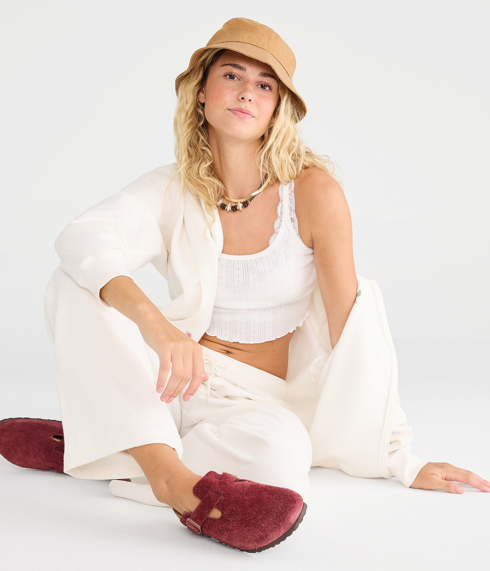 Cloud Soft Roses Oversized Full-Zip Hoodie