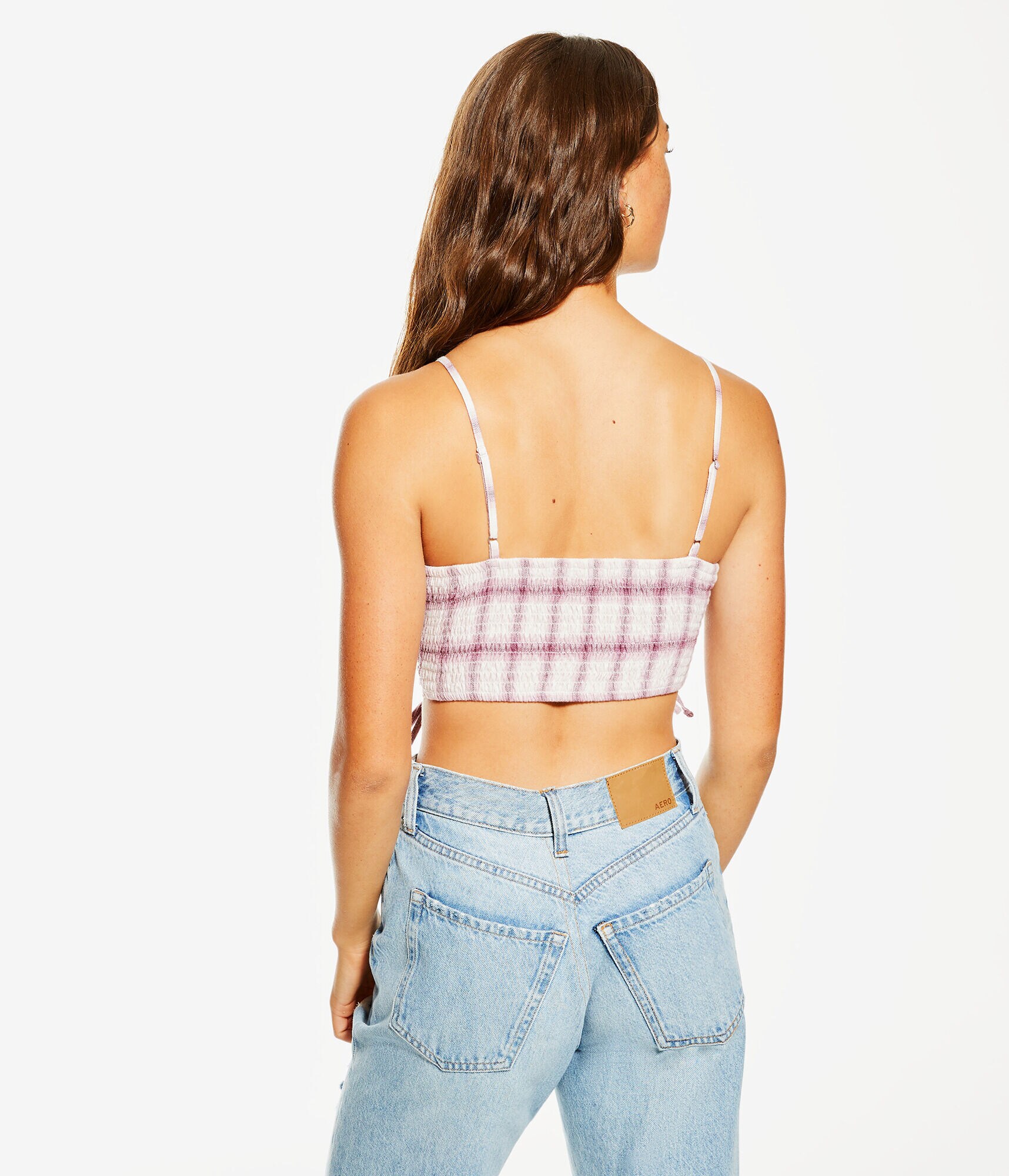 Plaid Cinched Cropped Cami