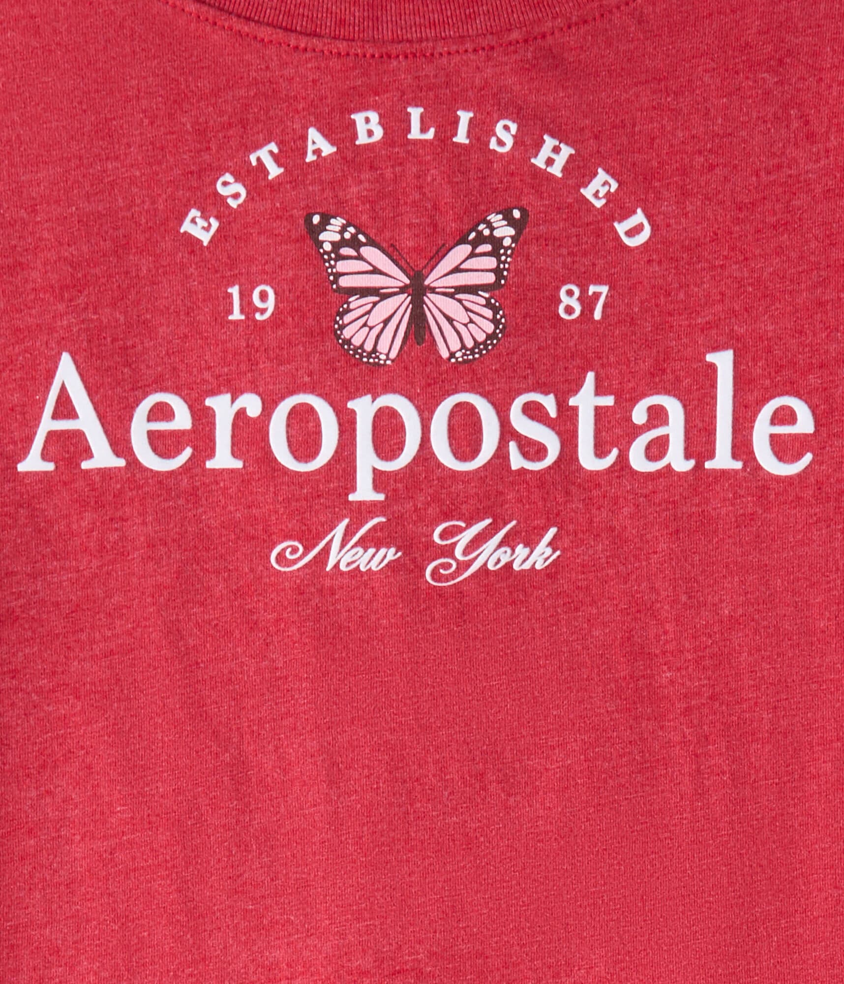 Aeropostale Butterfly Flocked Graphic Tee