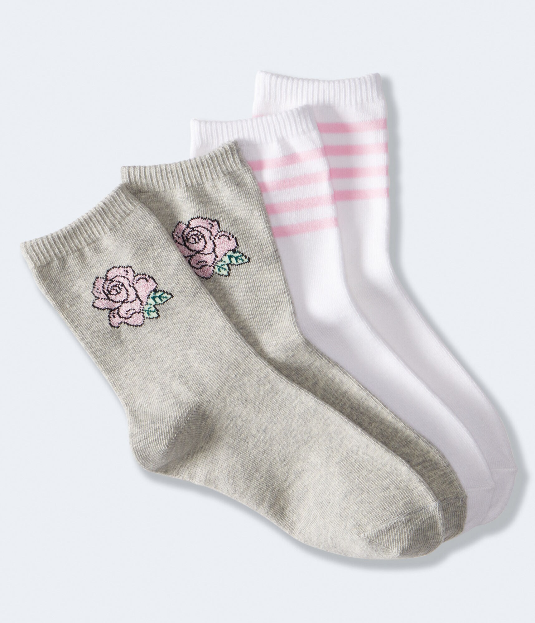 Rose &amp; Stripe Crew Sock 2-Pack