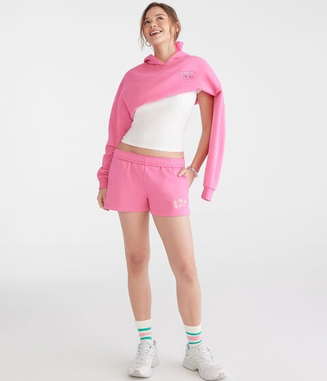 Sunrise Hibiscus High-Rise Fleece Shorts Sunrise Hibiscus High-Rise Fleece Shorts