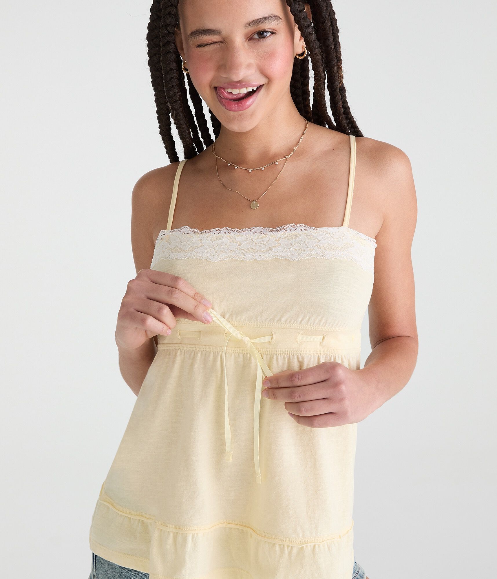 Lace-Trim Babydoll Cami