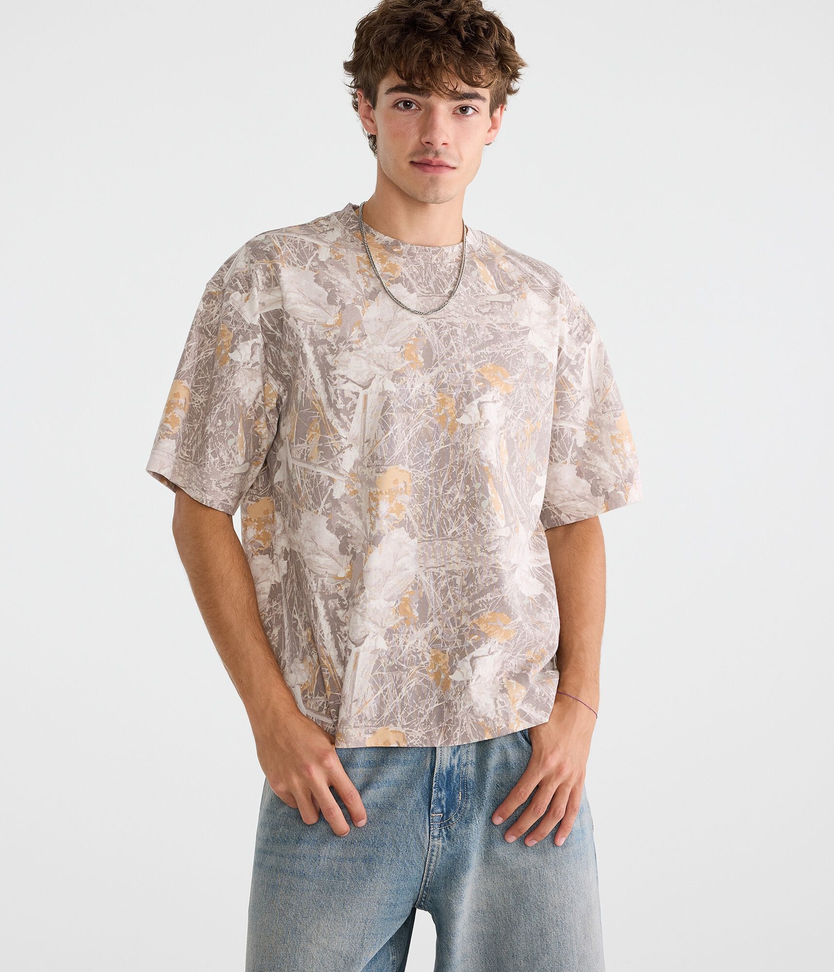 Forest Camo Heavyweight Boxy Crew Tee