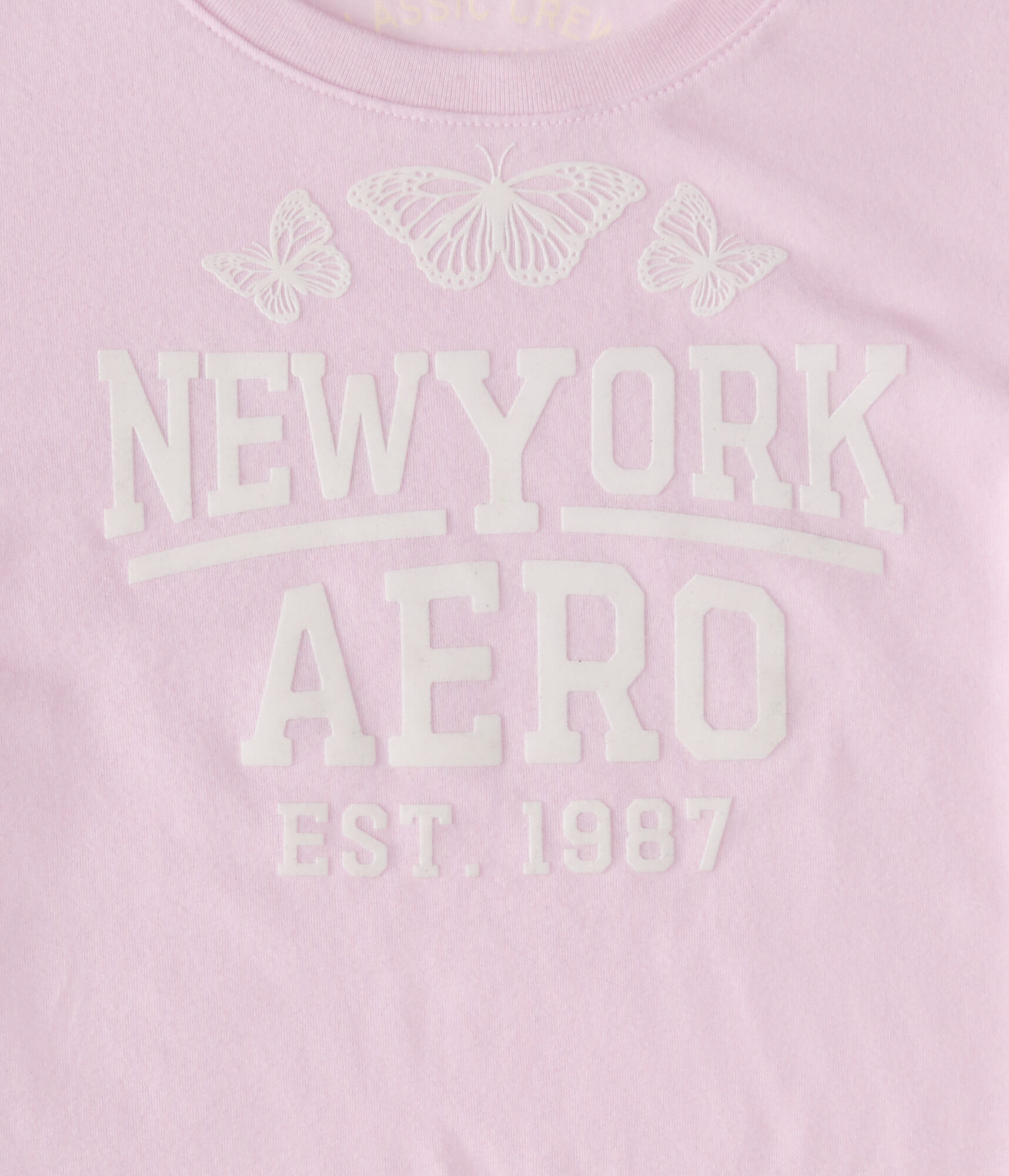 New York Aero Butterflies Flocked Graphic Tee