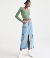 Bella Cropped Scoop-Neck Sweater